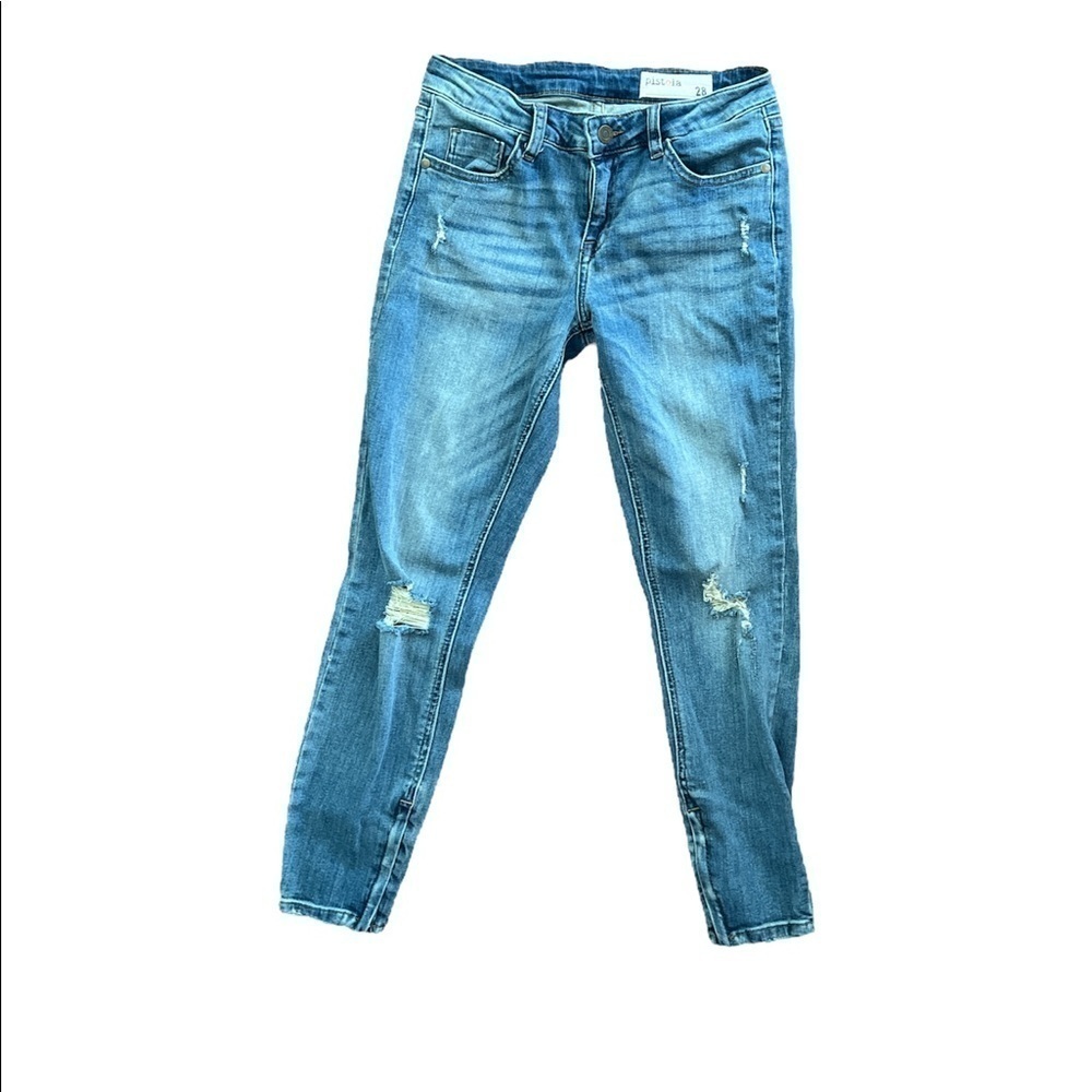 Pistola Distressed Ankle Zip Skinny Jean | Light Wash | 28